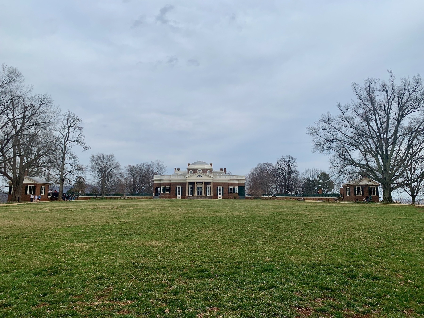 A view of Monticello from across the front lawn.