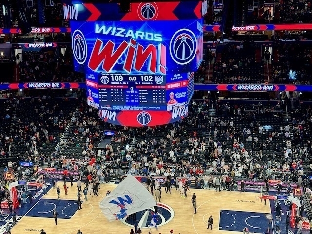 The Wizards&#39; court after a win against the Kings.